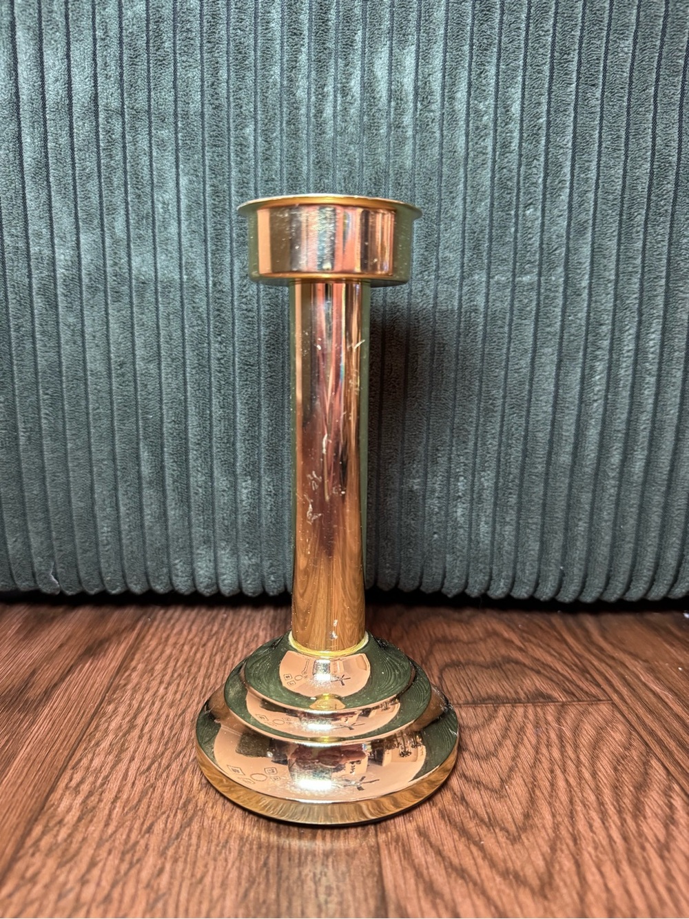 PartyLite Brass Taper Candle Holder in Shiny Gold